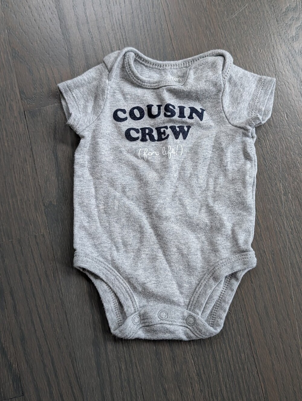 Carter's Newborn Bodysuit 'Cousin Crew for life' - Grey, Unisex
